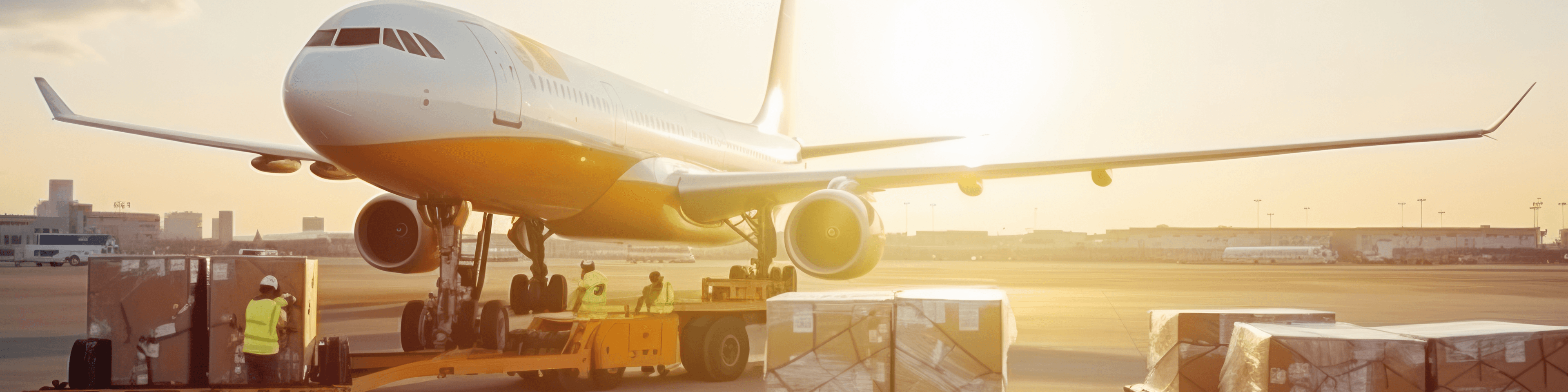 Beladung von Luftfrachtcontainern auf ein Flugzeug am Flughafen, dokumentiert per Air Waybill.
