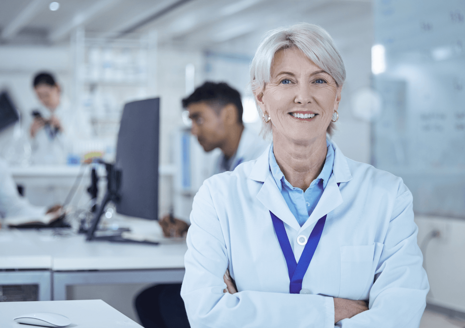 Ärztin in moderner Praxis als Symbol für das Gesundheitssystem in Dänemark