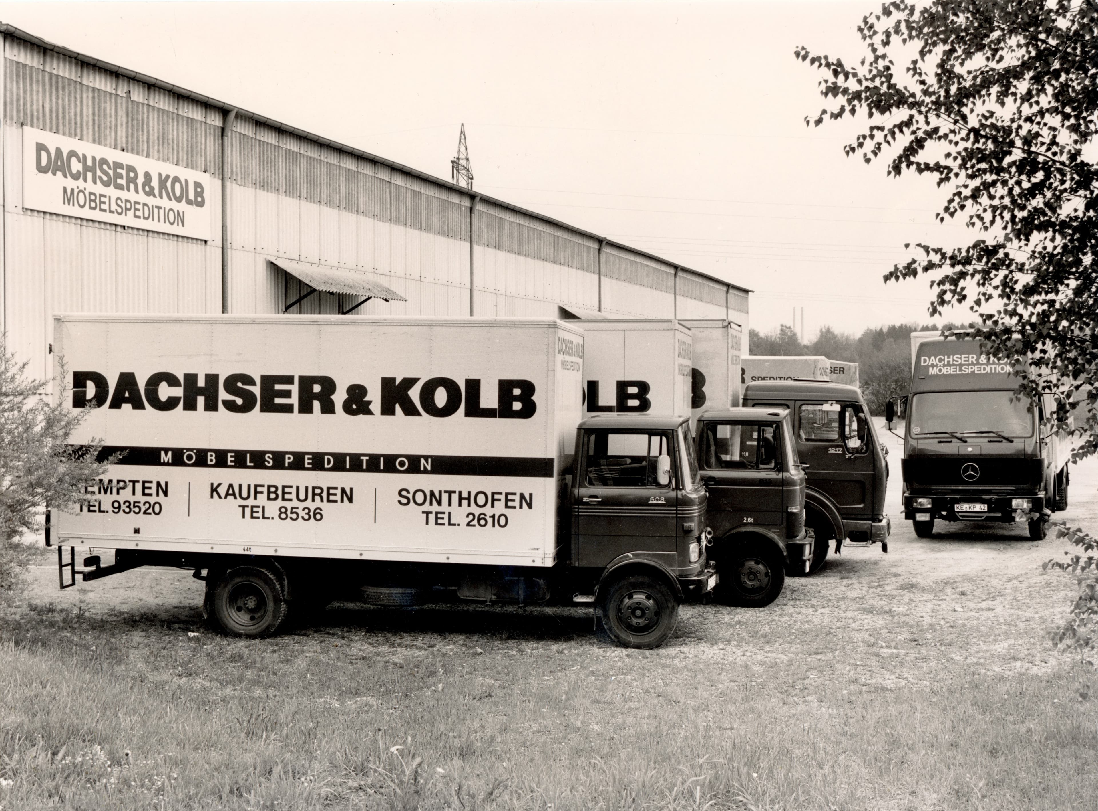 Historische Lkw-Flotte von DACHSER & KOLB – ein Blick in die Unternehmensgeschichte.
