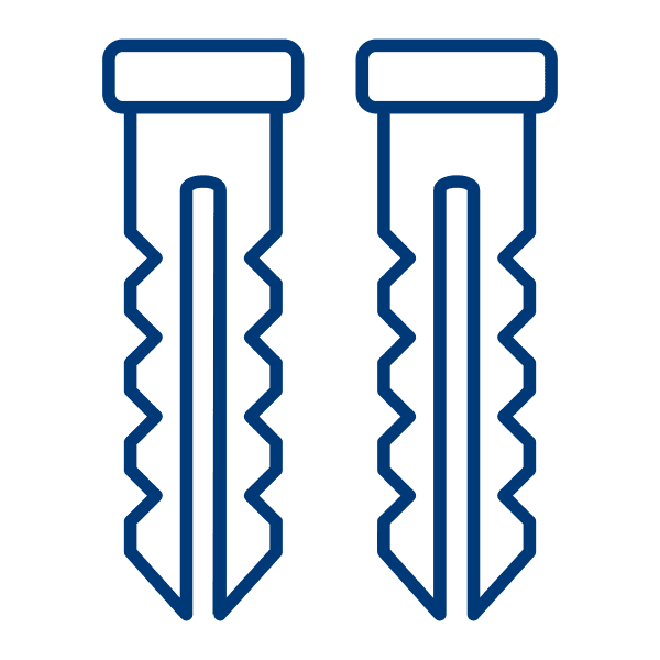Icon mit zwei Dübeln als Symbol für Dübelarbeiten