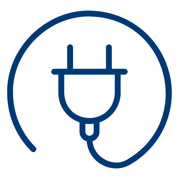 Icon eines Steckers als Symbol für Elektrikerleistungen