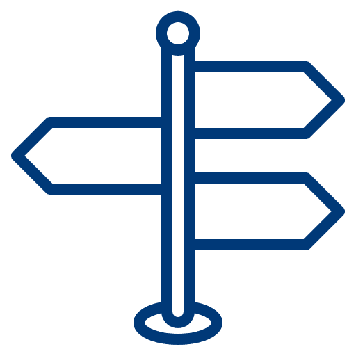 Icon Wegweiser – Symbol für die Ermittlung des optimalen Transportwegs