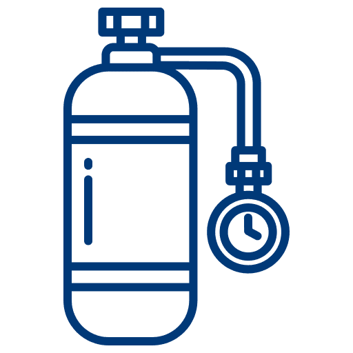 Icon Hochdruckbehälter mit Manometer – Symbol für Druckgasflaschen