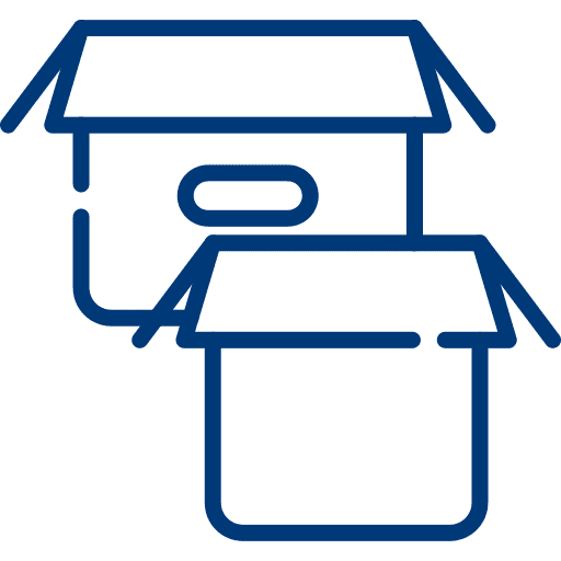 Icon with two moving boxes – Symbol for packing moving boxes yourself