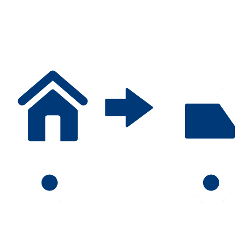 Icon of a moving truck with house symbol – representing VIP moving service