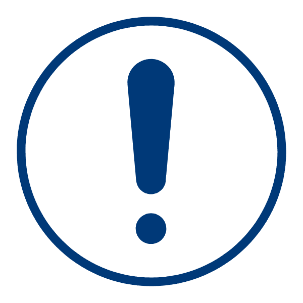 Exclamation mark icon – warning about common visa application mistakes