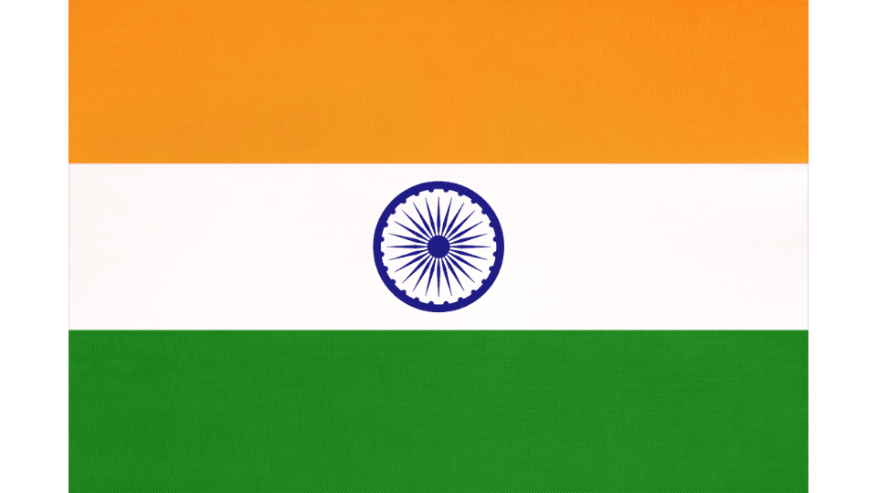 Flag of India with Ashoka Chakra as a symbol for India visa